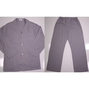 Brioni for Neiman-Marcus Purple/Tan Check Cotton 2-Piece Pajama Set Men's Medium